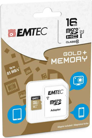 Emtec - Micro SDHC Class 10 Gold + con Adattatore - ECMSDM16GHC10GP - 16GB Elettronica/Informatica/Dispositivi archiviazione dati/Dispositivi archiviazione dati esterni/Schede di memoria/Schede Multimedia Eurocartuccia - Pavullo, Commerciovirtuoso.it
