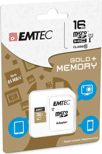 Emtec - Micro SDHC Class 10 Gold + con Adattatore - ECMSDM16GHC10GP - 16GB Elettronica/Informatica/Dispositivi archiviazione dati/Dispositivi archiviazione dati esterni/Schede di memoria/Schede Multimedia Eurocartuccia - Pavullo, Commerciovirtuoso.it