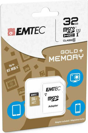 Emtec - Micro SDHC Class 10 Gold + con Adattatore - ECMSDM32GHC10GP - 32GB Elettronica/Informatica/Dispositivi archiviazione dati/Dispositivi archiviazione dati esterni/Schede di memoria/Schede Multimedia Eurocartuccia - Pavullo, Commerciovirtuoso.it