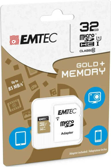 Emtec - Micro SDHC Class 10 Gold + con Adattatore - ECMSDM32GHC10GP - 32GB Elettronica/Informatica/Dispositivi archiviazione dati/Dispositivi archiviazione dati esterni/Schede di memoria/Schede Multimedia Eurocartuccia - Pavullo, Commerciovirtuoso.it