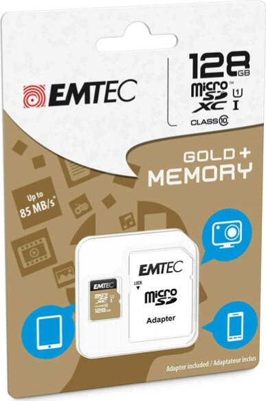 Emtec - Micro SDXC Class 10 Gold + con Adattatore - ECMSDM128GXC10GP - 128GB Elettronica/Informatica/Dispositivi archiviazione dati/Dispositivi archiviazione dati esterni/Schede di memoria/Schede Multimedia Eurocartuccia - Pavullo, Commerciovirtuoso.it