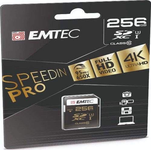 Emtec - SD Speedin USH-1 U3 - ECMSD256GXC10SP - 256GB Elettronica/Informatica/Dispositivi archiviazione dati/Dispositivi archiviazione dati esterni/Schede di memoria/Schede Multimedia Eurocartuccia - Pavullo, Commerciovirtuoso.it