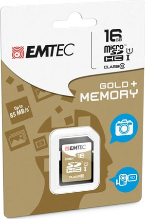 Emtec - SDHC Class 10 Gold + - ECMSD16GHC10GP - 16GB Elettronica/Informatica/Dispositivi archiviazione dati/Dispositivi archiviazione dati esterni/Schede di memoria/Schede Multimedia Eurocartuccia - Pavullo, Commerciovirtuoso.it