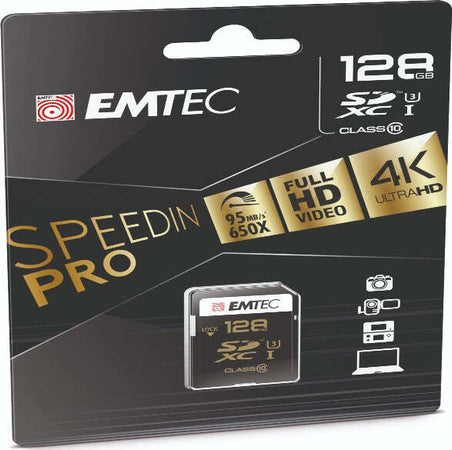 Emtec - SDXC Speedin Class 10 - ECMSD128GXC10S - 128GB Elettronica/Informatica/Dispositivi archiviazione dati/Dispositivi archiviazione dati esterni/Schede di memoria/Schede Multimedia Eurocartuccia - Pavullo, Commerciovirtuoso.it