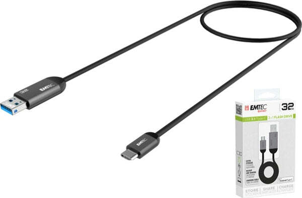 Emtec - Usb 3.1 Duo Type-C - Nero - ECMMD32GT753C - 32GB Elettronica/Informatica/Dispositivi archiviazione dati/Dispositivi archiviazione dati esterni/PenDrive Eurocartuccia - Pavullo, Commerciovirtuoso.it