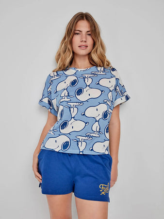 Pigiama Donna Gisela Primavera/Estate 2/20282S Corto Stampa Snoopy