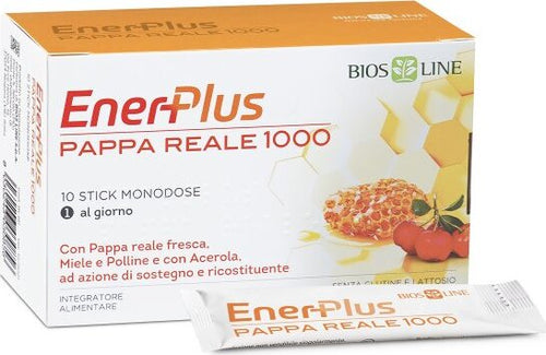ENERPLUS-Pappa-Reale-1000-Integratore-Alimentare,-Integratore-Energetico-per-Azione-Ricostituente-e-Di-Sostegno,-10-Bustine-da-10-ml