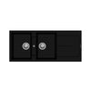 Enigma D200 lavello 2 vasche e gocciolatoio nero