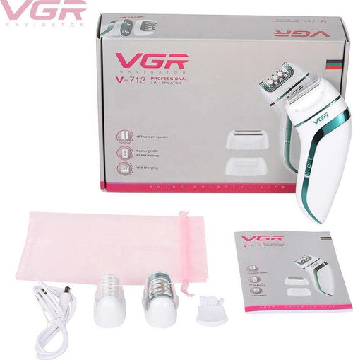 Epilatore Professionale 3in1 Depilazione Rasoio Elettrico Ricaricabile Vgr V-713 Salute e Bellezza > Depilazione e rasatura > Epilatori Trade Shop italia - Napoli, Commerciovirtuoso.it