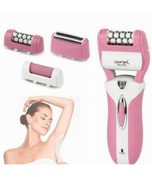 Epilatore Rasoio Elettrico Ricaricabile 3in1 Donna Corpo Pedicure Lima Gm-3052