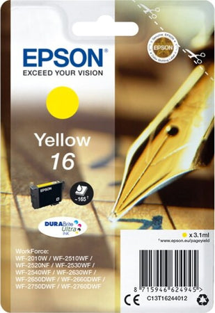 Epson - Cartuccia ink - 16 - Giallo - C13T16244012 - 3 1ml Elettronica/Informatica/Stampanti e accessori/Accessori per stampanti a inchiostro e laser/Cartucce d'inchiostro Eurocartuccia - Pavullo, Commerciovirtuoso.it