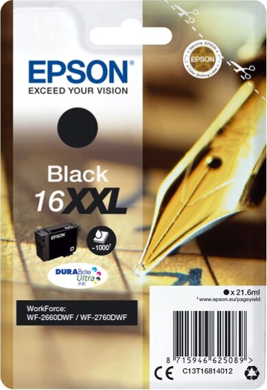 Epson - Cartuccia ink - 16XXL - Nero - C13T16814012 - 21 6ml Elettronica/Informatica/Stampanti e accessori/Accessori per stampanti a inchiostro e laser/Cartucce d'inchiostro Eurocartuccia - Pavullo, Commerciovirtuoso.it