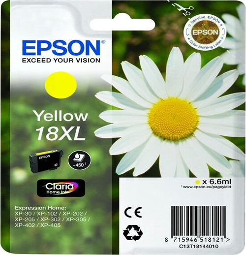 Epson - Cartuccia ink - 18XL - Giallo - C13T18144012 - 6 6ml Elettronica/Informatica/Stampanti e accessori/Accessori per stampanti a inchiostro e laser/Cartucce d'inchiostro Eurocartuccia - Pavullo, Commerciovirtuoso.it