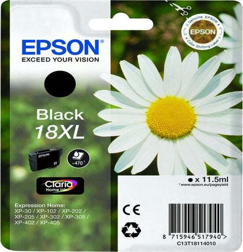 Epson - Cartuccia ink - 18XL - Nero - C13T18114012 - 11 5ml Elettronica/Informatica/Stampanti e accessori/Accessori per stampanti a inchiostro e laser/Cartucce d'inchiostro Eurocartuccia - Pavullo, Commerciovirtuoso.it