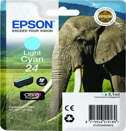 Epson - Cartuccia ink - 24 - Ciano chiaro - C13T24254012 - 5 1ml Elettronica/Informatica/Stampanti e accessori/Accessori per stampanti a inchiostro e laser/Cartucce d'inchiostro Eurocartuccia - Pavullo, Commerciovirtuoso.it