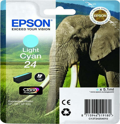Epson - Cartuccia ink - 24 - Ciano chiaro - C13T24254012 - 5 1ml Elettronica/Informatica/Stampanti e accessori/Accessori per stampanti a inchiostro e laser/Cartucce d'inchiostro Eurocartuccia - Pavullo, Commerciovirtuoso.it