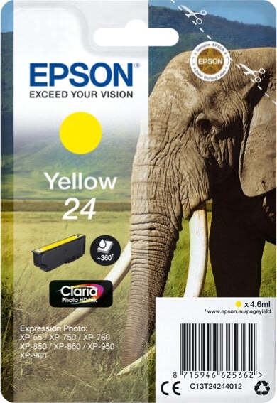 Epson - Cartuccia ink - 24 - Giallo - C13T24244012 - 4 6ml Elettronica/Informatica/Stampanti e accessori/Accessori per stampanti a inchiostro e laser/Cartucce d'inchiostro Eurocartuccia - Pavullo, Commerciovirtuoso.it