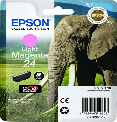 Epson - Cartuccia ink - 24 - Magenta chiaro - C13T24264012 - 5 1ml Elettronica/Informatica/Stampanti e accessori/Accessori per stampanti a inchiostro e laser/Cartucce d'inchiostro Eurocartuccia - Pavullo, Commerciovirtuoso.it