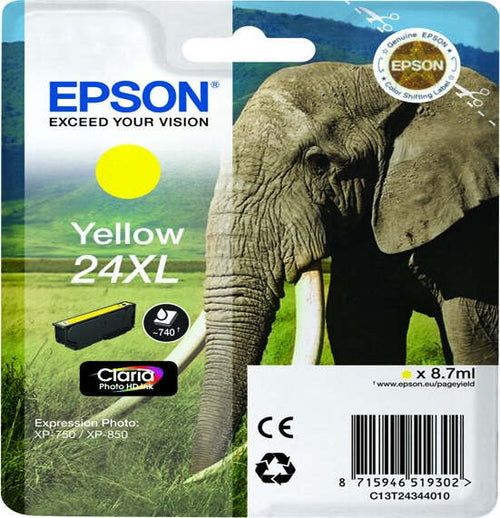 Epson - Cartuccia ink - 24XL - Giallo - C13T24324012 - 8 7ml Elettronica/Informatica/Stampanti e accessori/Accessori per stampanti a inchiostro e laser/Cartucce d'inchiostro Eurocartuccia - Pavullo, Commerciovirtuoso.it