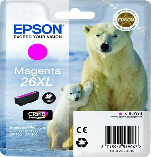 Epson - Cartuccia ink - 26XL - Magenta - C13T26334012 - 9 7ml Elettronica/Informatica/Stampanti e accessori/Accessori per stampanti a inchiostro e laser/Cartucce d'inchiostro Eurocartuccia - Pavullo, Commerciovirtuoso.it