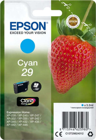 Epson - Cartuccia ink - 29 - Ciano - C13T29824012 - 3 2ml Elettronica/Informatica/Stampanti e accessori/Accessori per stampanti a inchiostro e laser/Cartucce d'inchiostro Eurocartuccia - Pavullo, Commerciovirtuoso.it