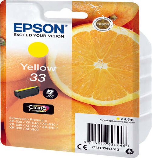 Epson - Cartuccia ink - 33 - Giallo - C13T33444012 - 6 4ml Elettronica/Informatica/Stampanti e accessori/Accessori per stampanti a inchiostro e laser/Cartucce d'inchiostro Eurocartuccia - Pavullo, Commerciovirtuoso.it