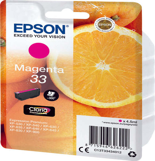 Epson - Cartuccia ink - 33 - Magenta - C13T33434012 - 6 4ml Elettronica/Informatica/Stampanti e accessori/Accessori per stampanti a inchiostro e laser/Cartucce d'inchiostro Eurocartuccia - Pavullo, Commerciovirtuoso.it
