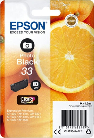 Epson - Cartuccia ink - 33 - Nero Photo - C13T33414012 - 4 5ml Elettronica/Informatica/Stampanti e accessori/Accessori per stampanti a inchiostro e laser/Cartucce d'inchiostro Eurocartuccia - Pavullo, Commerciovirtuoso.it