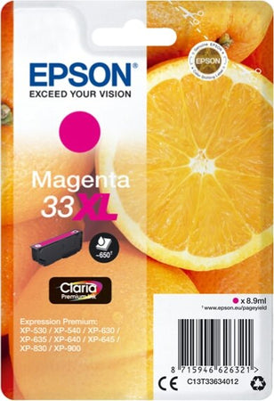 Epson - Cartuccia ink - 33XL - Magenta - C13T33634012 - 8 9ml Elettronica/Informatica/Stampanti e accessori/Accessori per stampanti a inchiostro e laser/Cartucce d'inchiostro Eurocartuccia - Pavullo, Commerciovirtuoso.it