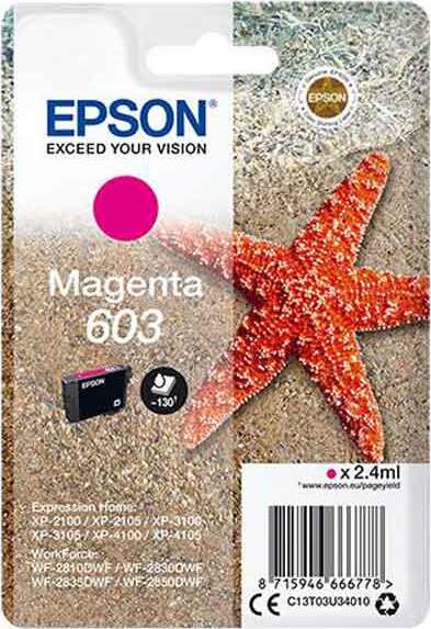 Epson - Cartuccia ink - 603 - Magenta - C13T03U34010 - 130 pag Elettronica/Informatica/Stampanti e accessori/Accessori per stampanti a inchiostro e laser/Cartucce d'inchiostro Eurocartuccia - Pavullo, Commerciovirtuoso.it