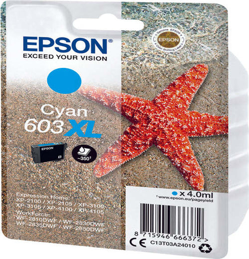 Epson - Cartuccia ink - 603XL - ciano - C13T03A24010 - 350 pag Elettronica/Informatica/Stampanti e accessori/Accessori per stampanti a inchiostro e laser/Cartucce d'inchiostro Eurocartuccia - Pavullo, Commerciovirtuoso.it