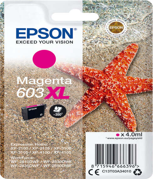 Epson - Cartuccia ink - 603XL - magenta - C13T03A34010 - 350 pag Elettronica/Informatica/Stampanti e accessori/Accessori per stampanti a inchiostro e laser/Cartucce d'inchiostro Eurocartuccia - Pavullo, Commerciovirtuoso.it