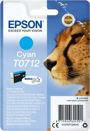 Epson - Cartuccia ink - Ciano - T0712 - C13T07124012 - 5 5ml Elettronica/Informatica/Stampanti e accessori/Accessori per stampanti a inchiostro e laser/Cartucce d'inchiostro Eurocartuccia - Pavullo, Commerciovirtuoso.it