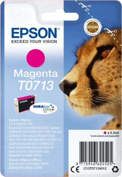 Epson - Cartuccia ink - Magenta - T0713 - C13T07134012 - 5 5ml Elettronica/Informatica/Stampanti e accessori/Accessori per stampanti a inchiostro e laser/Cartucce d'inchiostro Eurocartuccia - Pavullo, Commerciovirtuoso.it