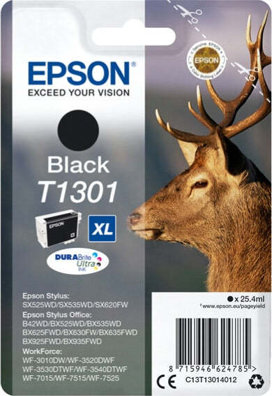 Epson - Cartuccia ink - Nero - T1301 - C13T13014012 - 25 4ml Elettronica/Informatica/Stampanti e accessori/Accessori per stampanti a inchiostro e laser/Cartucce d'inchiostro Eurocartuccia - Pavullo, Commerciovirtuoso.it
