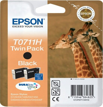 Epson - Confezione doppia Cartuccia ink - Nero - T0711H - C13T07114H10 - 11ml x 2 Elettronica/Informatica/Stampanti e accessori/Accessori per stampanti a inchiostro e laser/Cartucce d'inchiostro Eurocartuccia - Pavullo, Commerciovirtuoso.it