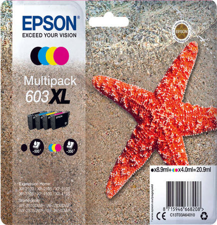 Epson - Multipack Cartucce Ink - 603XL - C-M-Y-K - C13T03A64010 - C-M-Y 4ml cad - K 8 9ml Elettronica/Informatica/Stampanti e accessori/Accessori per stampanti a inchiostro e laser/Cartucce d'inchiostro Eurocartuccia - Pavullo, Commerciovirtuoso.it