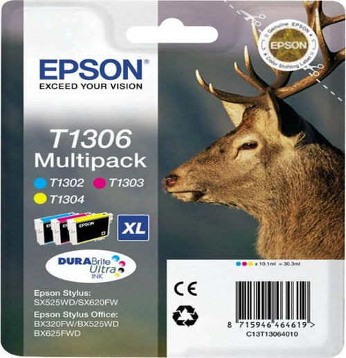 Epson - Multipack Cartuccia ink - C-M-Y - T1306 - C13T13064012 - 10 1ml cad Elettronica/Informatica/Stampanti e accessori/Accessori per stampanti a inchiostro e laser/Cartucce d'inchiostro Eurocartuccia - Pavullo, Commerciovirtuoso.it