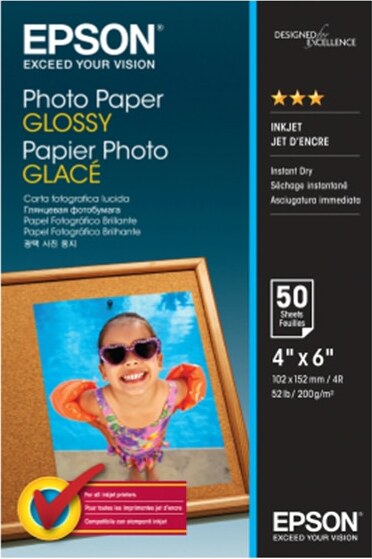 Epson - Photo Paper Glossy - 10 x 15cm - 50 Fogli - C13S042547 Cancelleria e prodotti per ufficio/Carta blocchi e quaderni/Carta/Carta per fotocopiatrici e stampanti/Carta per fotocopiatrice e multiuso Eurocartuccia - Pavullo, Commerciovirtuoso.it