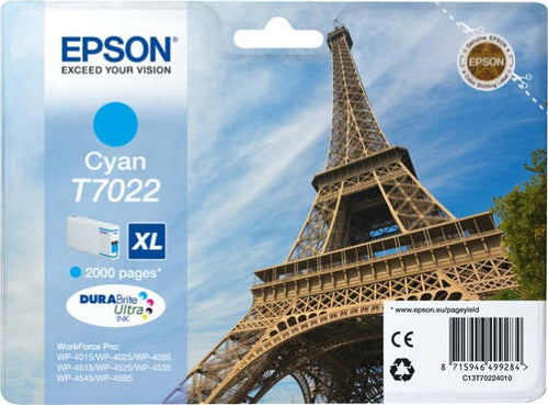 Epson - Tanica - Ciano - T7022 - C13T70224010 - 21 3ml Elettronica/Informatica/Stampanti e accessori/Accessori per stampanti a inchiostro e laser/Cartucce d'inchiostro Eurocartuccia - Pavullo, Commerciovirtuoso.it