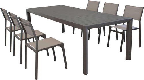 EQUITATUS---set-tavolo-in-alluminio-cm-180/240x100x75-h-con-6-sedute-Taupe-Milani-Home