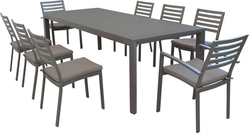 EQUITATUS---set-tavolo-in-alluminio-cm-180/240x100x75-h-con-8-sedute-Taupe-Milani-Home