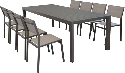 EQUITATUS---set-tavolo-in-alluminio-cm-180/240x100x75-h-con-8-sedute-Taupe-Milani-Home