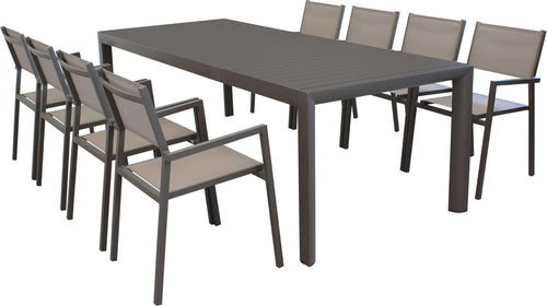 EQUITATUS---set-tavolo-in-alluminio-cm-180/240x100x75-h-con-8-sedute-Taupe-Milani-Home