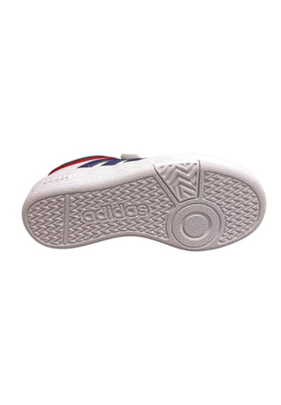 Adidas Hoops Sneakers Bambino Bianco Blu Rosso - Scarpe Ginnastica Velcro