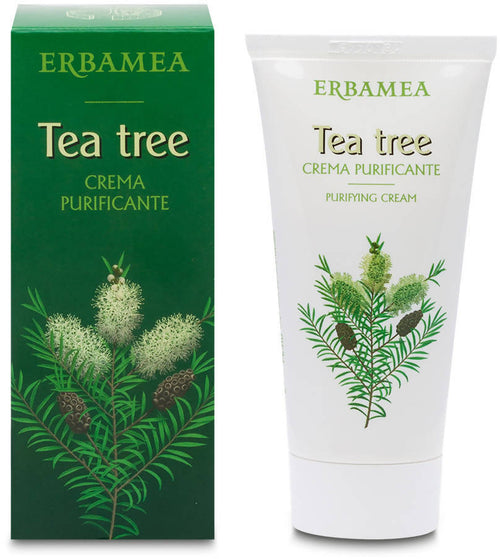 Erbamea Tea Tree Crema Purificante Con Oli Essenziali Lenitiva Calmante Per Pelli Impure Crema Levigante Senza Parabeni Per Pelle Delicata 50ml