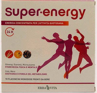 Erbavita- Super Energy Integratore Alimentare 10 Flaconi Energizzante