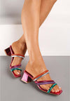 Erika - Sandali stringati con tacco quadrato
