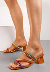 Erika - Sandali stringati con tacco quadrato