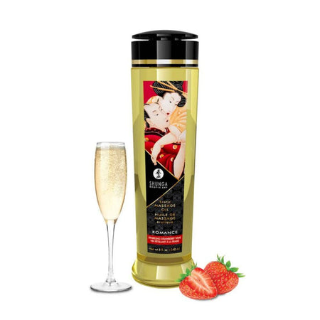 SHUNGA OLIO DA MASSAGGIO EROTICO FRAGOLE E CHAMPAGNE EROTIC MASSAGE OIL 240 ML SPARKLING-STRAWBERRY-WINE
